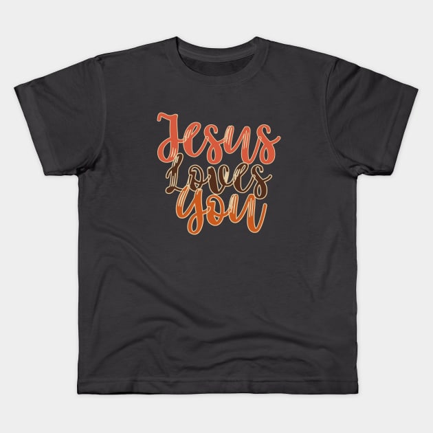 Jesus loves you Kids T-Shirt by Kikapu creations